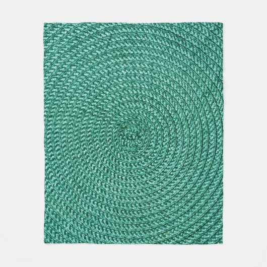 Künstliche geflochtene grüne Stofftextur. Fleecedecke (Vorderseite)
