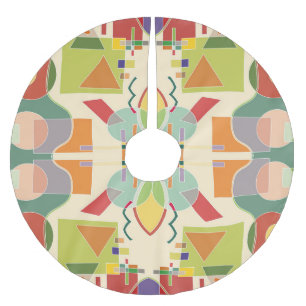 Künstliche Geometrie: farbiges nahtloses Muster Polyester Weihnachtsbaumdecke