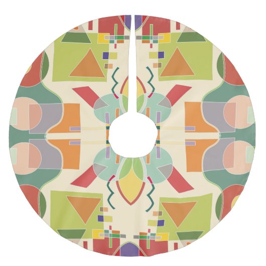 Künstliche Geometrie: farbiges nahtloses Muster Polyester Weihnachtsbaumdecke (Vorderseite)