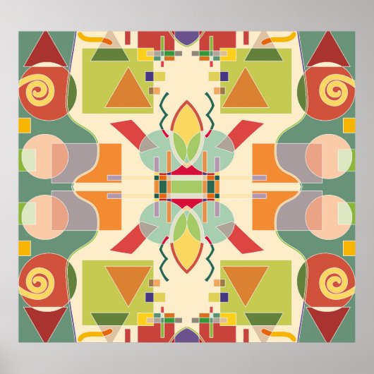 Künstliche Geometrie: farbiges nahtloses Muster Poster (Vorne)