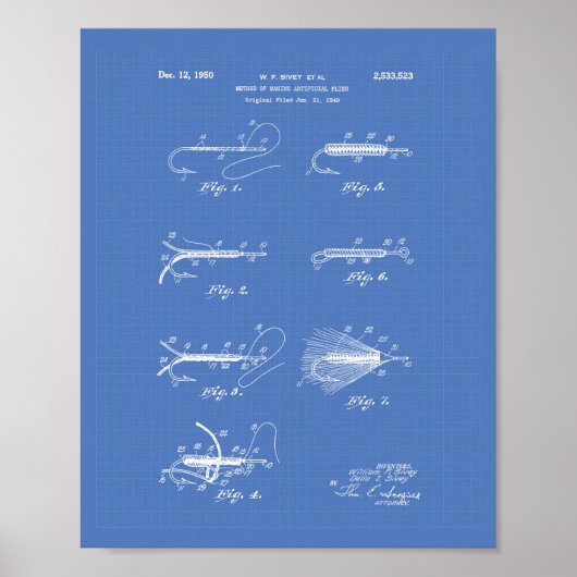 Künstliche Gestaltung von 1950 - Patentkunst - Blu Poster (Vorne)