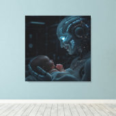 Künstliche Grace - Mutterschafts-Roboter und Baby Leinwanddruck (Insitu (Holzboden))