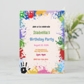 Künstliche Handmalerei Geburtstagsparty Einladung (Stehend Vorderseite)