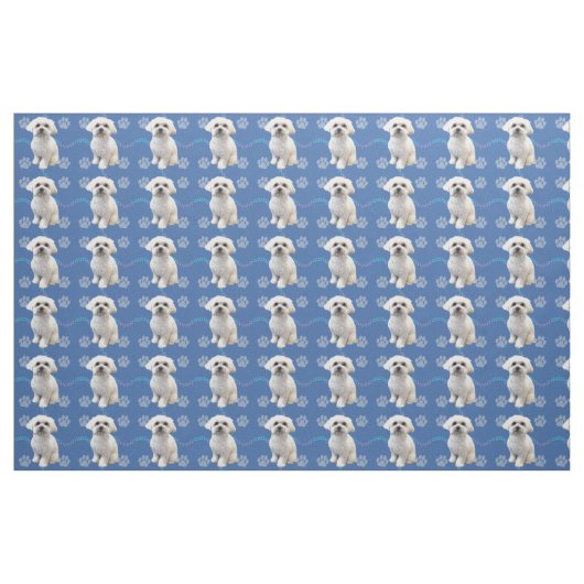 Künstliche Hunde - Maltesisch v2 Stoff (Fat Quarter (45,7 x 55,9 cm))