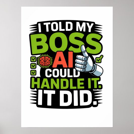 Künstliche Intelligenz Boss AI Funny Design Poster (Vorne)