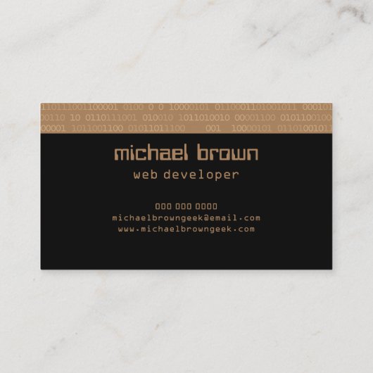 Künstliche Intelligenz Computer AI Binärnummern Visitenkarte (Rückseite)