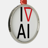 Künstliche Intelligenz der Liebe I Silbernes Ornament (Rechts)