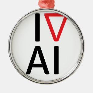 Künstliche Intelligenz der Liebe I Silbernes Ornament