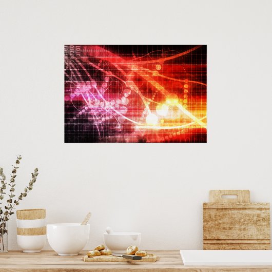 Künstliche Intelligenz der Selbstlerntechnologie Poster (Küche)