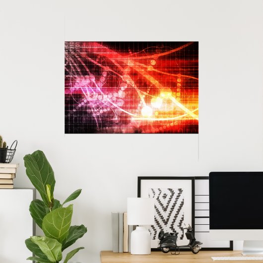 Künstliche Intelligenz der Selbstlerntechnologie Poster (Heimbüro)