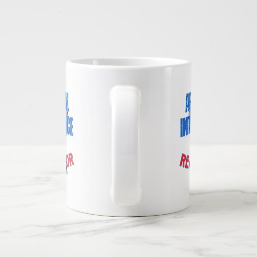 Künstliche Intelligenz, echter Spaß.w White BG Jumbo-Tasse (Rückseite)