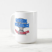 Künstliche Intelligenz, echter Spaß.w White BG Kaffeetasse (Vorderseite Links)