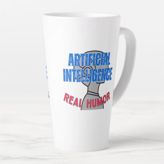 Künstliche Intelligenz, echter Spaß.w White BG Milchtasse (Rechte Ecke)