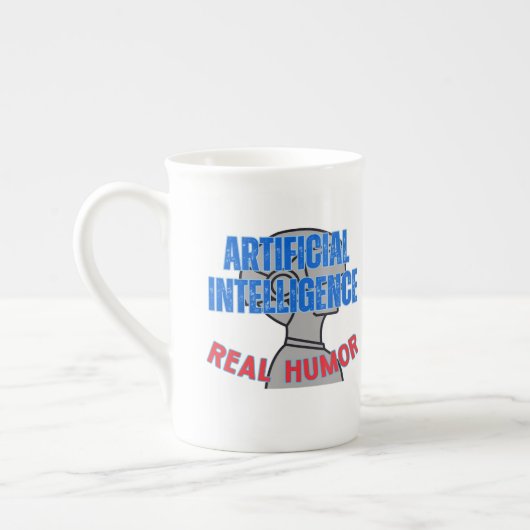 Künstliche Intelligenz, echter Spaß.w White BG Porzellantasse (Links)