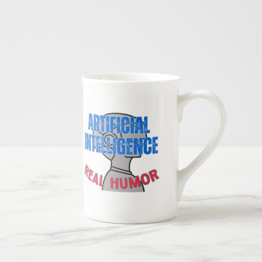 Künstliche Intelligenz, echter Spaß.w White BG Porzellantasse (Rechts)