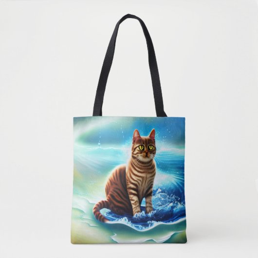 Künstliche Intelligenz einer Katze auf dem Wasser Tasche (Vorderseite)
