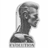 Künstliche Intelligenz erzeugt Mensch, B & W Aufkleber (Vorderseite)