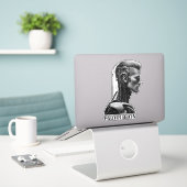 Künstliche Intelligenz erzeugt Mensch, B & W Aufkleber (Laptop auf Schreibtisch)