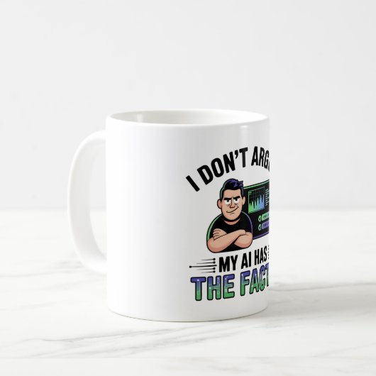 Künstliche Intelligenz Fakten zum Design von Späße Kaffeetasse (Vorderseite Links)