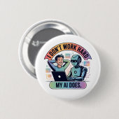 Künstliche Intelligenz funktioniert klüger Button (Vorne & Hinten)