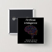 Künstliche Intelligenz gegen wirkliche Dinge Button (Vorne & Hinten)