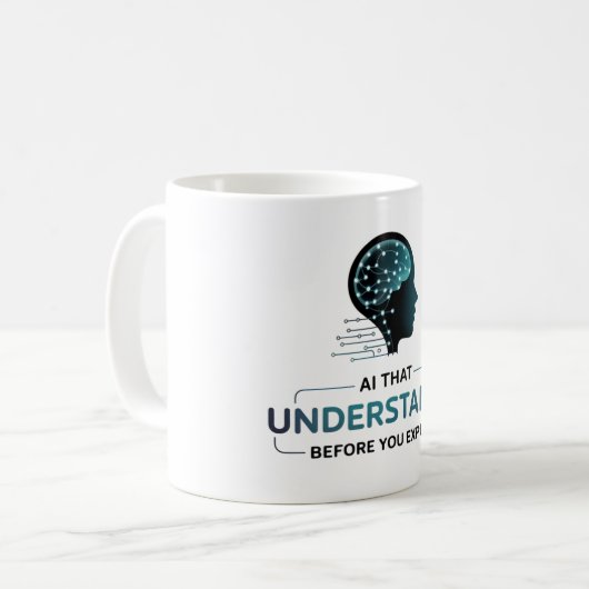 Künstliche Intelligenz Intelligentes Design Kaffeetasse (Vorderseite Links)