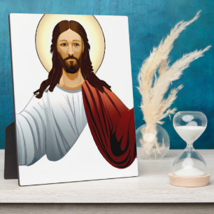 Künstliche Intelligenz Kunst Jesu mit Waffen aus Fotoplatte