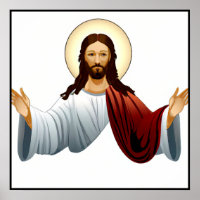 Künstliche Intelligenz Kunst Jesu mit Waffen aus