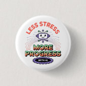 Künstliche Intelligenz Mode Robotics Mens Top Button (Vorderseite)