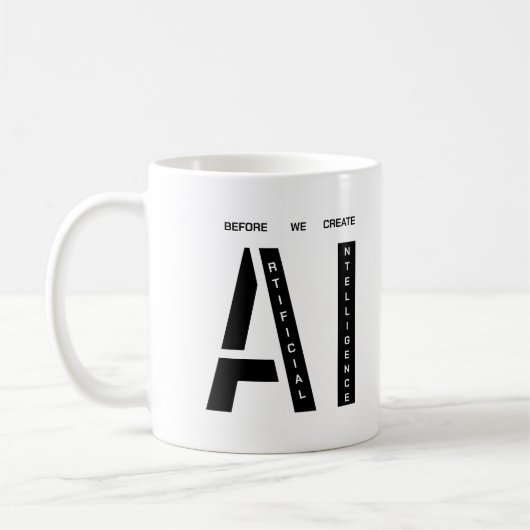 Künstliche Intelligenz modern und einfach Kaffeetasse (Links)