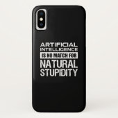 Künstliche Intelligenz Naturstupidität Funny Case-Mate iPhone Hülle (Rückseite)