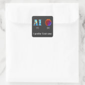 Künstliche Intelligenz Quadratischer Aufkleber (Tasche)