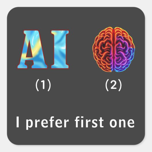 Künstliche Intelligenz Quadratischer Aufkleber (Vorderseite)