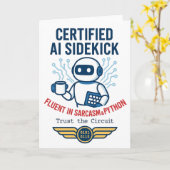 Künstliche Intelligenz Sidekick Funny Design Karte (Gelbe Blume)