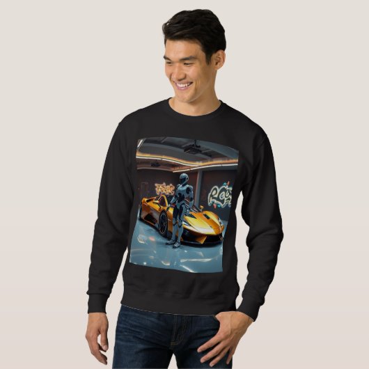 Künstliche Intelligenz Sportwagen Roboter T - Shir Sweatshirt (Vorne ganz)