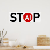 Künstliche Intelligenz stoppen Poster (Küche)