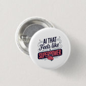Künstliche Intelligenz Superpower Graphic Button (Vorne & Hinten)