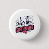 Künstliche Intelligenz Superpower Graphic Button (Vorderseite)