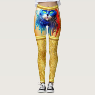 Künstliche Intelligenz Tier bunt Katze Leggings