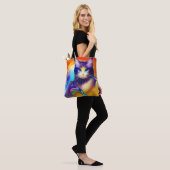 Künstliche Intelligenz Tier Katze sitzend Tasche (Am Model)