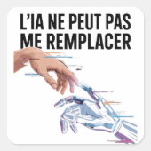 Künstliche Intelligenz und Menschen Quadratischer Aufkleber (Vorderseite)