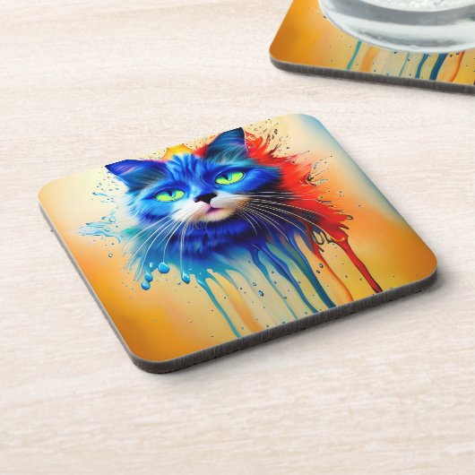 Künstliche Intelligenzkatze Getränkeuntersetzer (Linke Seite)