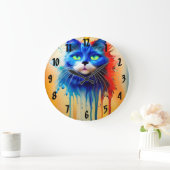 Künstliche Intelligenzkatze Große Wanduhr (Zuhause)