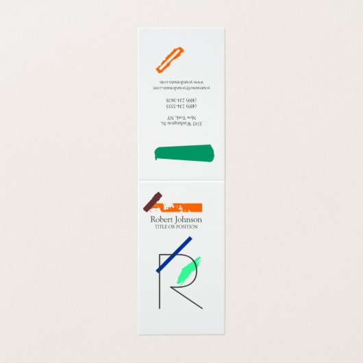 Künstliche Monogramm-Visitenkarte Visitenkarten (Außenseite Aufgefaltet)