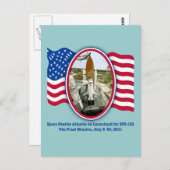 Künstliche Rendering von Space Shuttle Atlantis Postkarte (Vorne/Hinten)