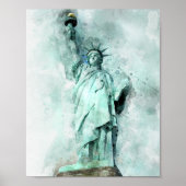 Künstliche Wasserfarbenstatue Poster (Vorne)