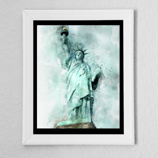 Künstliche Wasserfarbenstatue Poster