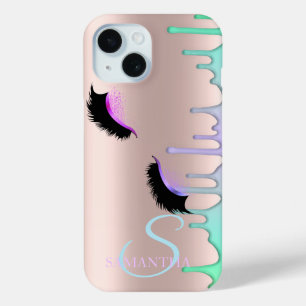 Künstliche Wimpern Regenbogen-Tropfen Roségold Case-Mate iPhone Hülle