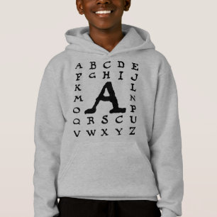 Künstlicher Buchstabe "A" Holzschnitt Holzblock Hoodie