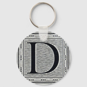 Künstlicher Buchstabe "D" Holzschnitt Holzblock Schlüsselanhänger